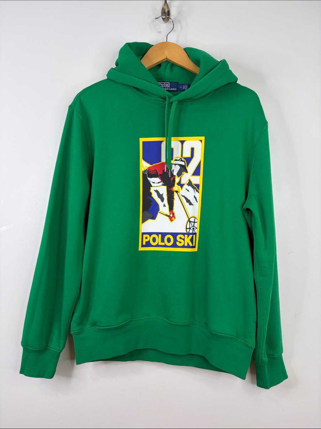 Polo Ralph Lauren Polo Ski Fleece Hoodie Mens Medium Green Fleece Sweatshirt 92